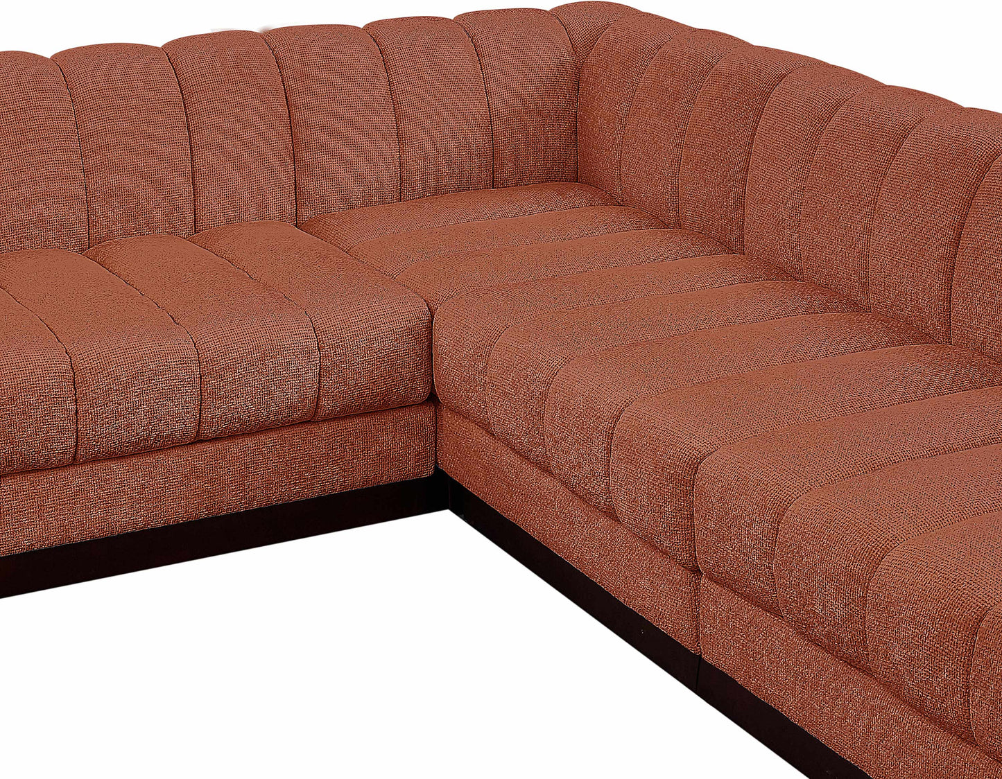 porter cognac chenille fabric modular sectional sec7a