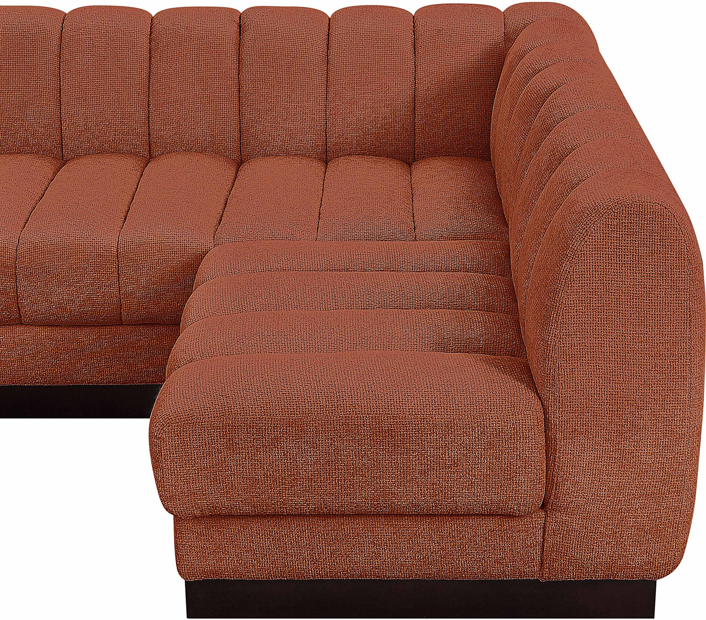 porter cognac chenille fabric modular sectional sec7a