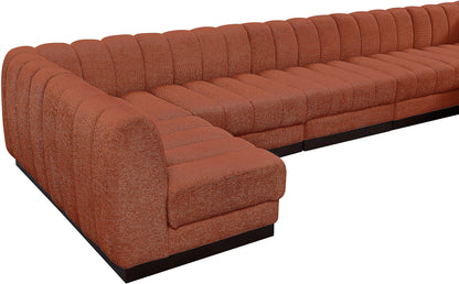 Porter Cognac Chenille Fabric Modular Sectional Sec7A