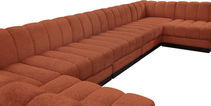 Porter Cognac Chenille Fabric Modular Sectional Sec7A