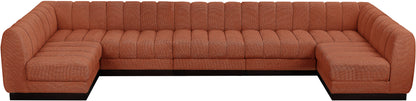 Porter Cognac Chenille Fabric Modular Sectional Sec7A