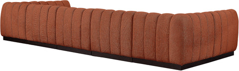 Porter Cognac Chenille Fabric Modular Sectional Sec7A