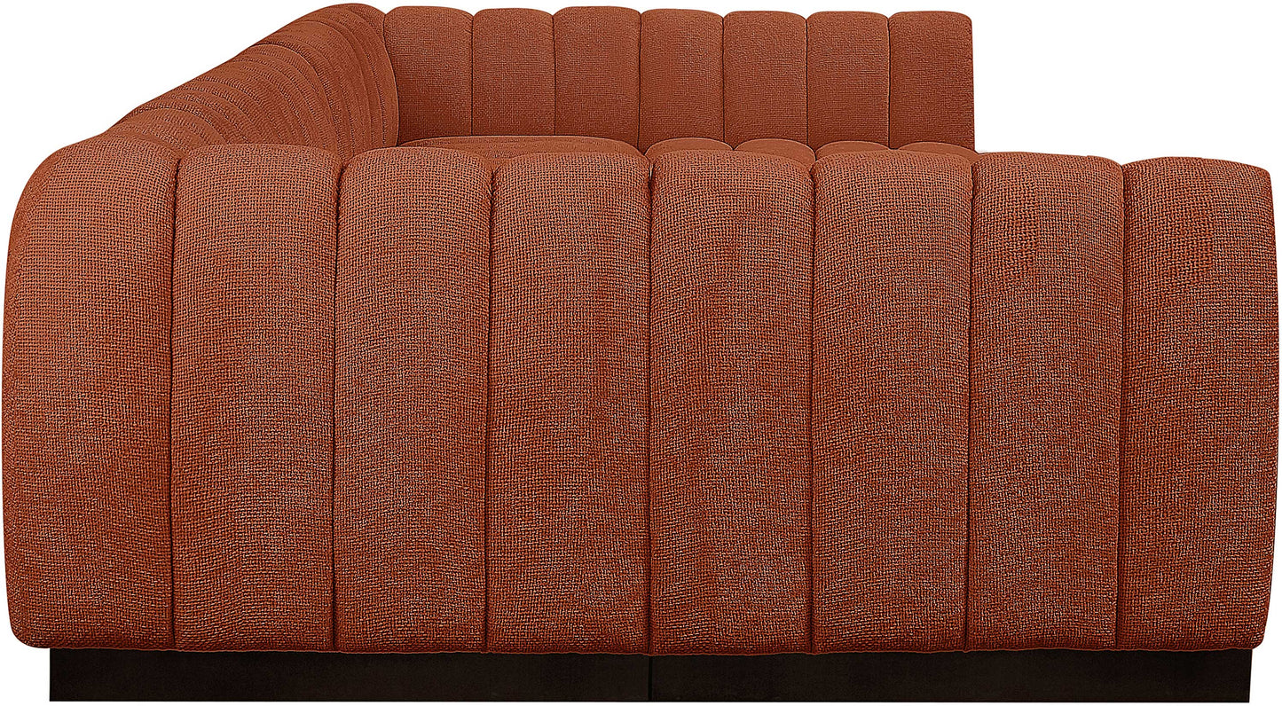 porter cognac chenille fabric modular sectional sec7a