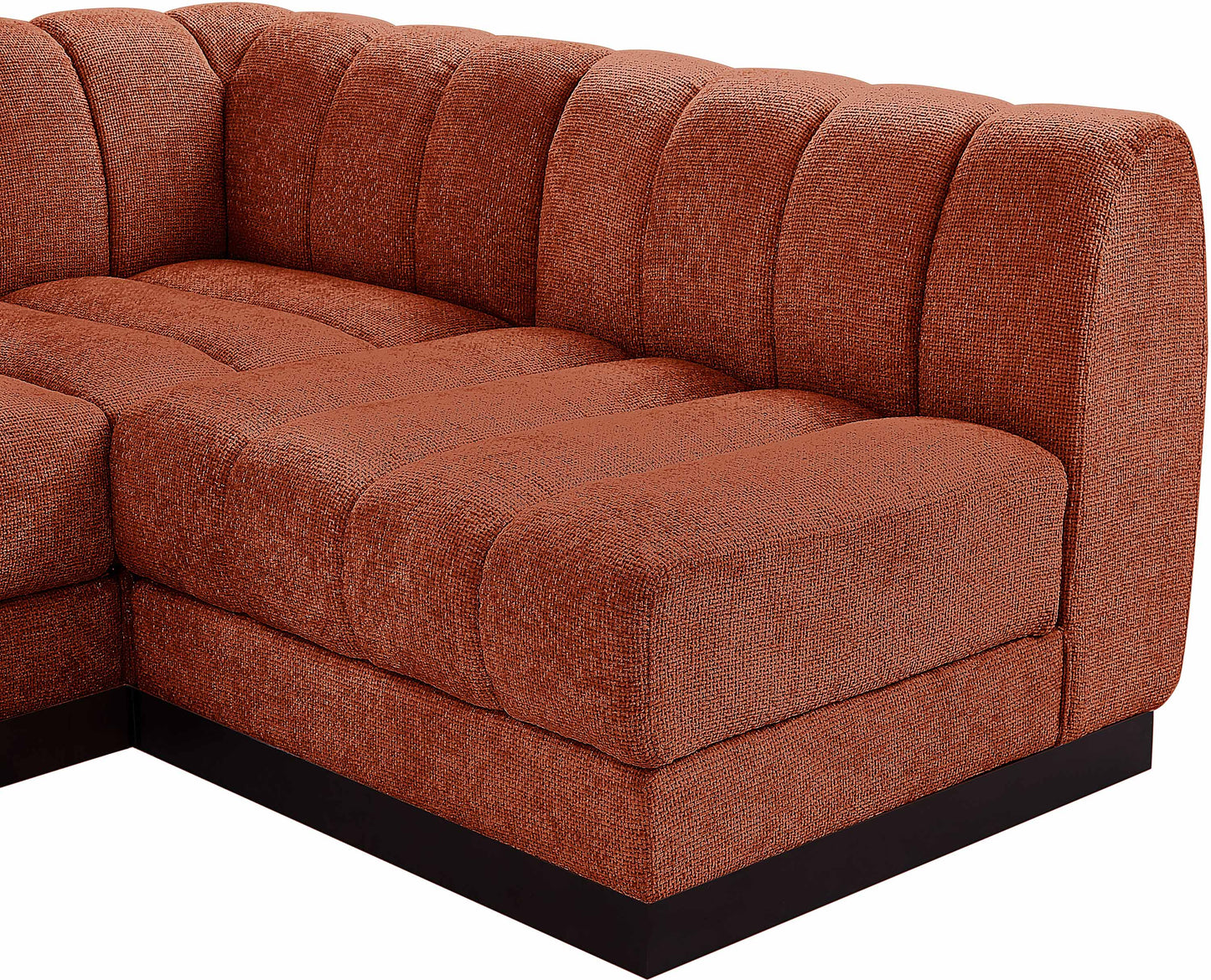 porter cognac chenille fabric modular sectional sec7a