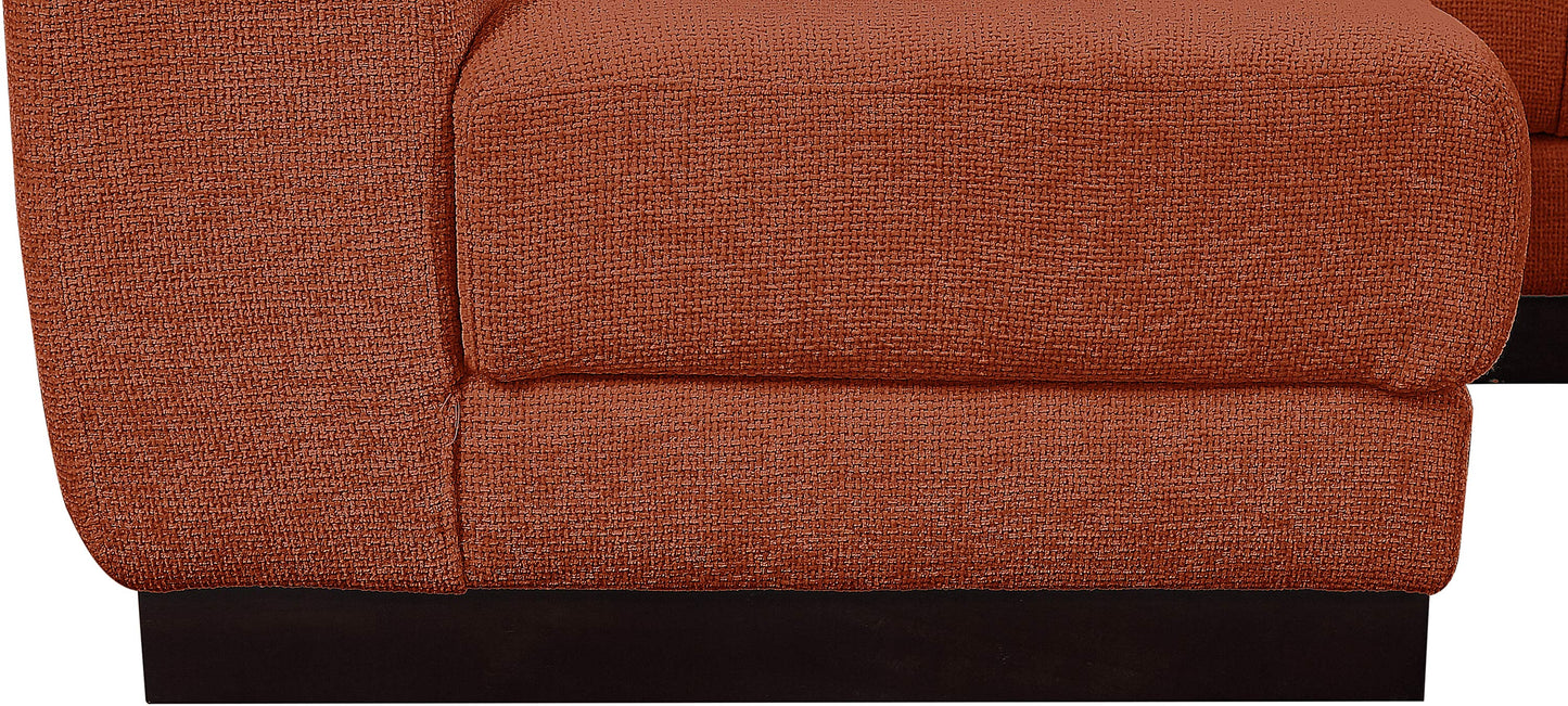 porter cognac chenille fabric modular sectional sec7b