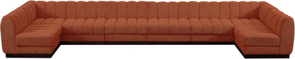 Porter Cognac Chenille Fabric Modular Sectional Sec8A