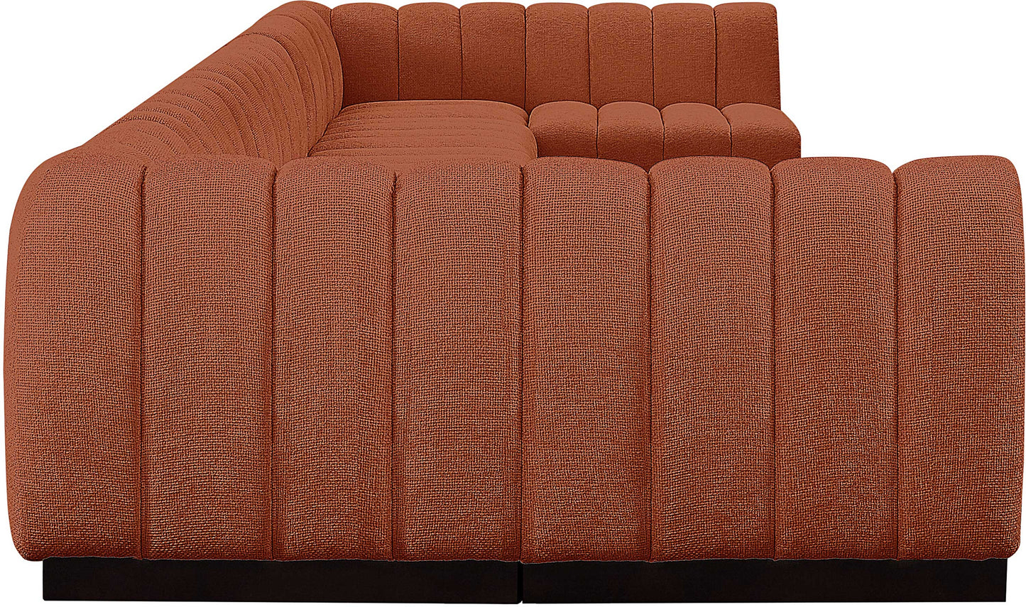 porter cognac chenille fabric modular sectional sec8a