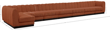 Porter Cognac Chenille Fabric Modular Sectional Sec8B