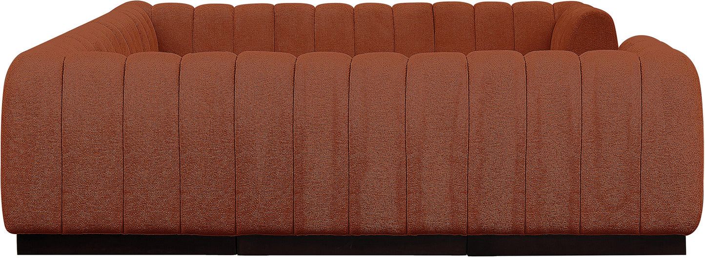 porter cognac chenille fabric modular sectional sec8c