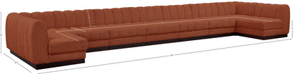 Porter Cognac Chenille Fabric Modular Sectional Sec9A