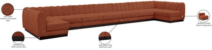 Porter Cognac Chenille Fabric Modular Sectional Sec9A