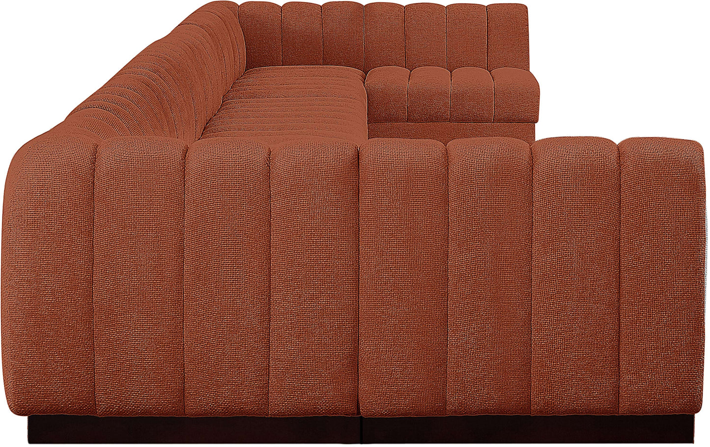 porter cognac chenille fabric modular sectional sec9a