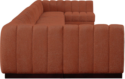 Porter Cognac Chenille Fabric Modular Sectional Sec9A