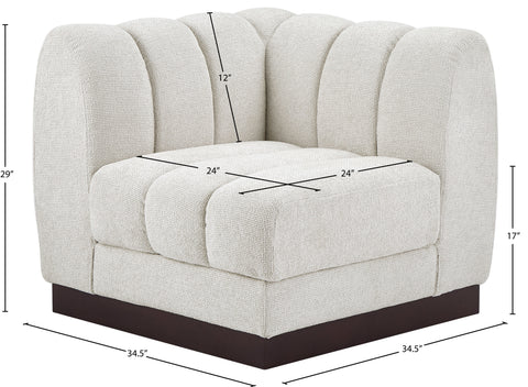 Opal Chenille Fabric Upholstered Corner Chair, 1 Piece