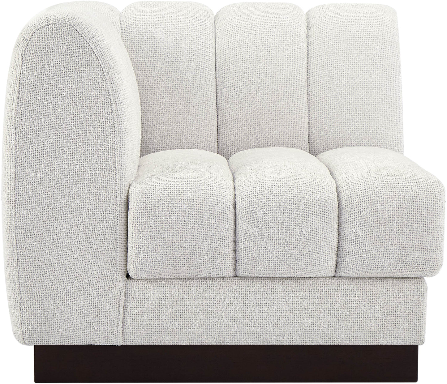 porter cream chenille fabric corner chair corner