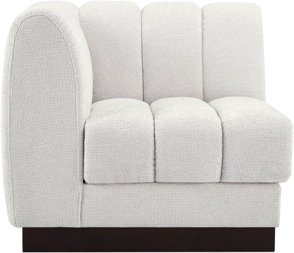 Porter Cream Chenille Fabric Corner Chair Corner