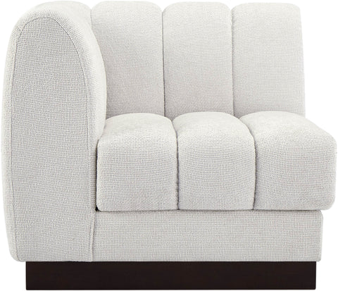 Porter Cream Chenille Fabric Corner Chair Corner