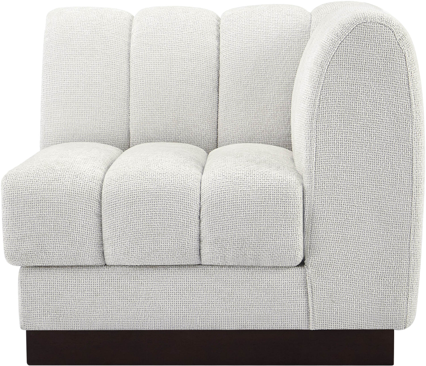 porter cream chenille fabric corner chair corner