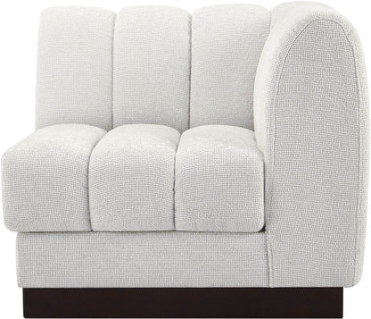 Porter Cream Chenille Fabric Corner Chair Corner