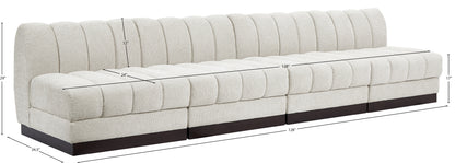 Porter Cream Chenille Fabric Modular Sofa S128