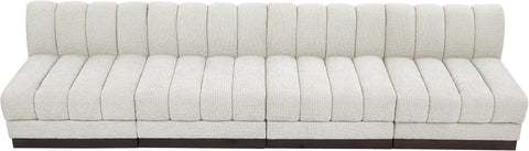 Porter Cream Chenille Fabric Modular Sofa S128