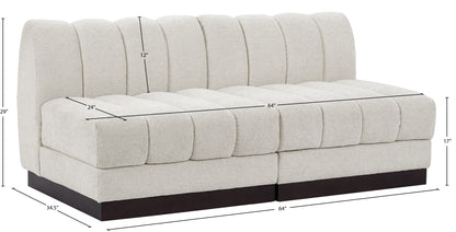 Porter Cream Chenille Fabric Modular Sofa S64