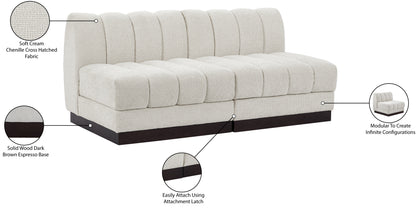 Porter Cream Chenille Fabric Modular Sofa S64