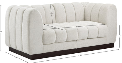 Porter Cream Chenille Fabric Modular Sofa S69