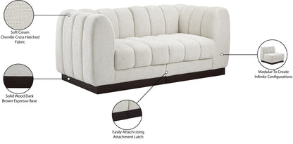 Porter Cream Chenille Fabric Modular Sofa S69