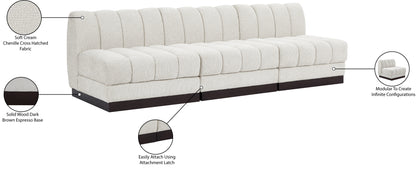 Porter Cream Chenille Fabric Modular Sofa S96