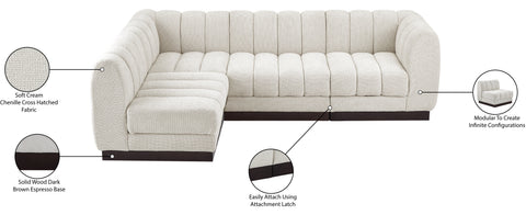 Porter Cream Chenille Fabric Modular Sectional Sec4A
