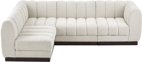 Porter Cream Chenille Fabric Modular Sectional Sec4A