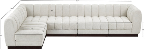 Porter Cream Chenille Fabric Modular Sectional Sec5A