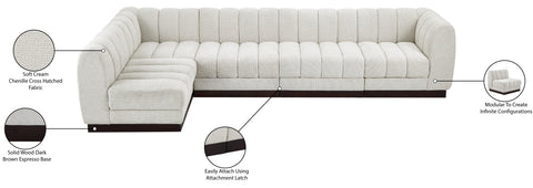 Porter Cream Chenille Fabric Modular Sectional Sec5A