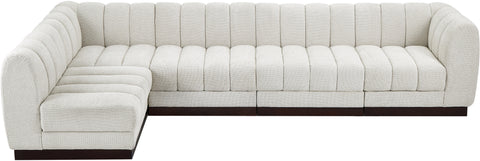 Porter Cream Chenille Fabric Modular Sectional Sec5A