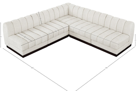Porter Cream Chenille Fabric Modular Sectional Sec5B