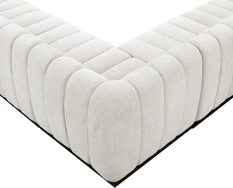 Porter Cream Chenille Fabric Modular Sectional Sec5C