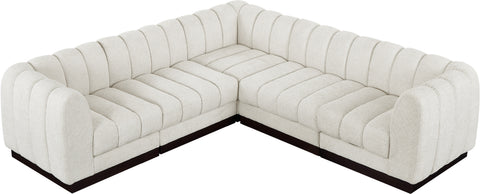 Porter Cream Chenille Fabric Modular Sectional Sec5C
