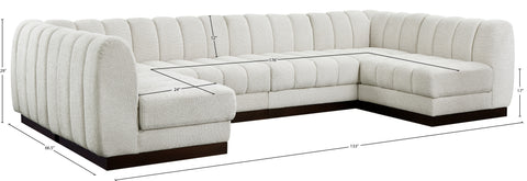 Porter Cream Chenille Fabric Modular Sectional Sec6A