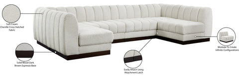 Porter Cream Chenille Fabric Modular Sectional Sec6A