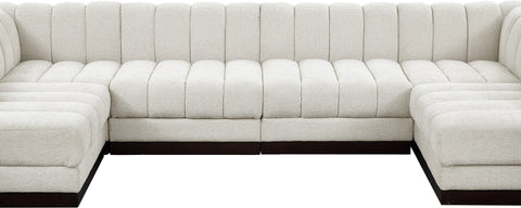 Porter Cream Chenille Fabric Modular Sectional Sec6A