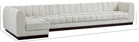 Porter Cream Chenille Fabric Modular Sectional Sec6B