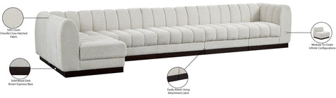 Porter Cream Chenille Fabric Modular Sectional Sec6B