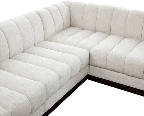 Porter Cream Chenille Fabric Modular Sectional Sec6B