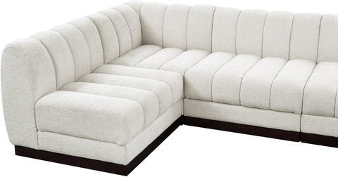 Porter Cream Chenille Fabric Modular Sectional Sec6B
