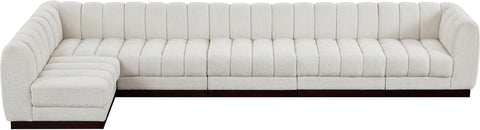 Porter Cream Chenille Fabric Modular Sectional Sec6B