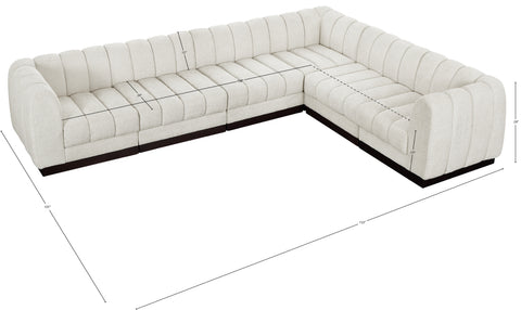 Porter Cream Chenille Fabric Modular Sectional Sec6C
