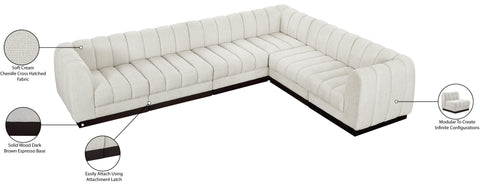 Porter Cream Chenille Fabric Modular Sectional Sec6C