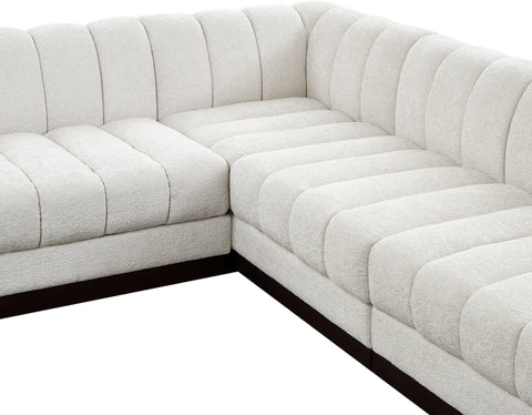 Porter Cream Chenille Fabric Modular Sectional Sec6C