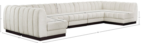 Opal 165" Chenille Fabric Upholstered Sectional, 7-Piece